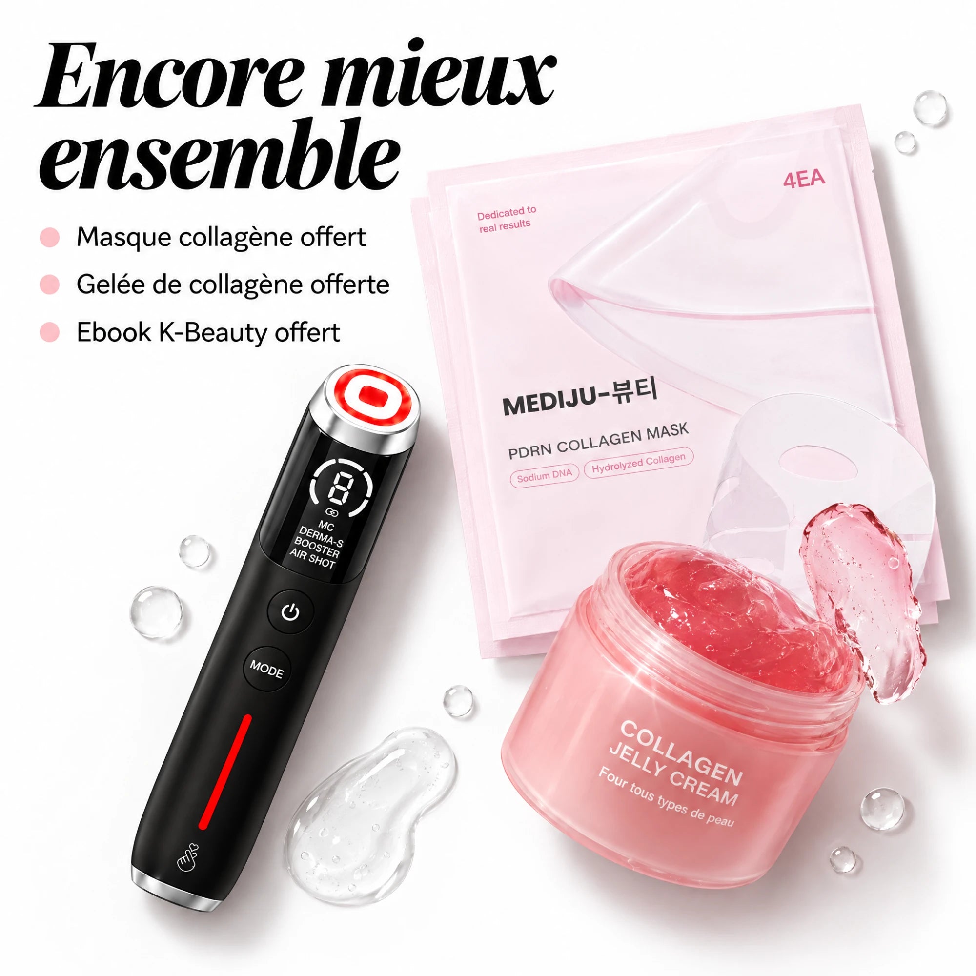 K-Glow Booster, masque collagène, gelée de collagène et ebook offerts